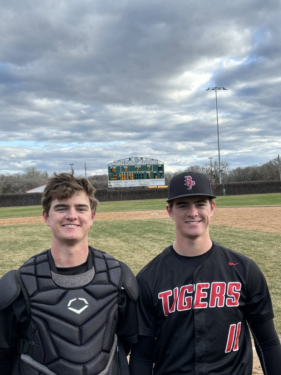 BPHS_Baseball's tweet photo. Tigers w/ the 7-0 victory tonight!  

Ted Hohn w/ a No-hitter!  15 Ks and brother Jack behind the plate helping him get it done! Congrats! https://t.co/05JkHww2MX