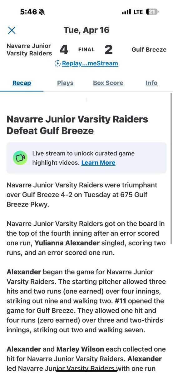 YuliAlexander27's tweet photo. We got the W this week! So proud of my team, coming together and not giving up. Leaders lead. 
@AlabamaStealth @NavarreSoftball @Jeyaaprasad https://t.co/EvUycrOZ89