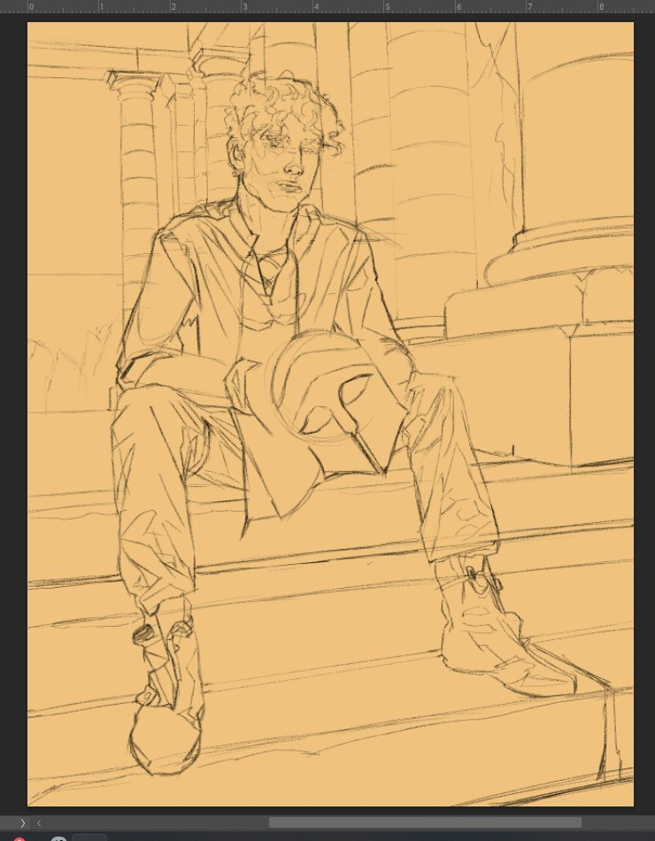An almost completed sketch layer/contour line drawing for @drslayton The boots make no gods damned sense and I'm not feeling hating myself over hands tonight so ENJOY! #portrait