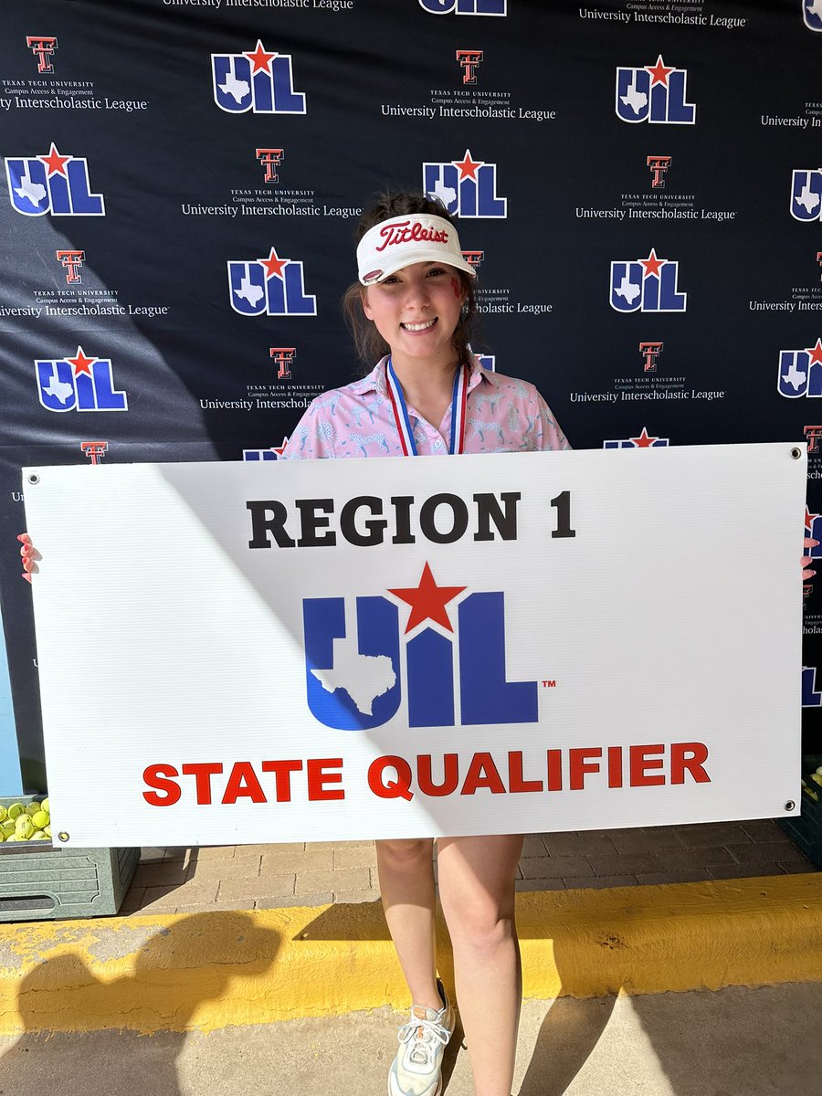 heritagegolfers's tweet photo. Brynlea qualifies for State! Girls finish 7th @ the Region I-5A golf tournament at Lakeridge Country Club in Lubbock ⛳️ @MISD_Athletics @MidloHeritage 
#GD2BAJ https://t.co/gzLfxk7zkC