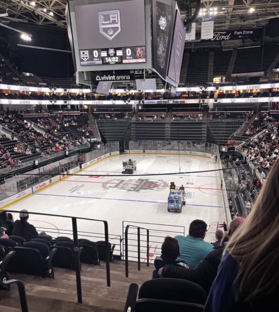 Not ideal seating in Utah for hockey…