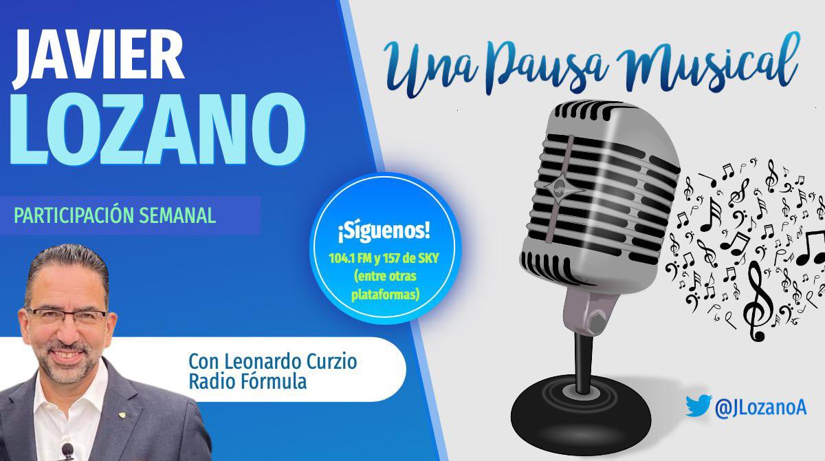 🎶 Y vamos ahora a #UnaPausaMusical en el espacio de @LeonardoCurzio por @Radio_Formula (104.1 FM y 157 Sky). 

#FelizJuevesATodos