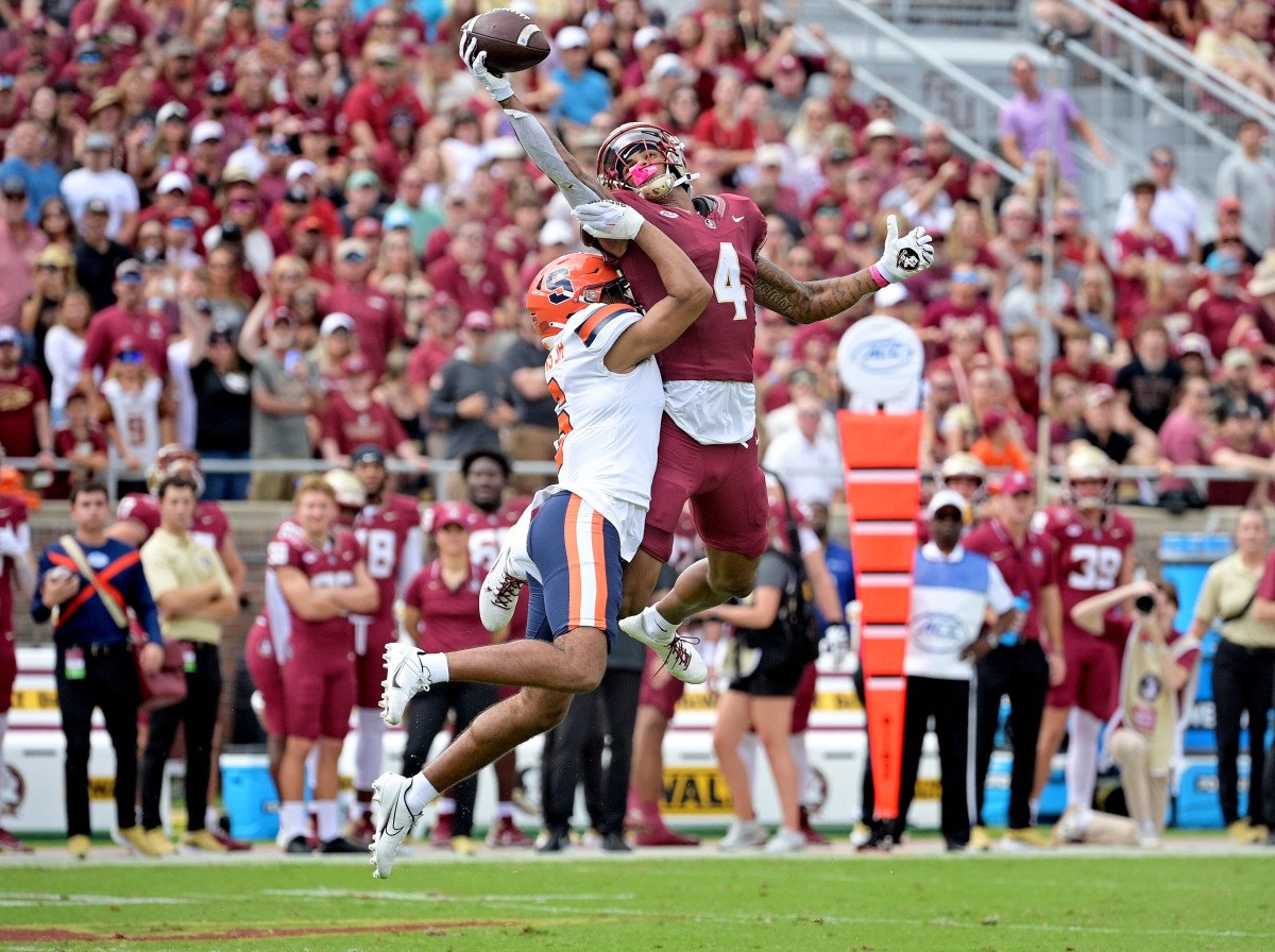 With the 48th pick in the #2024NFLMockDraft, the #JacksonvilleJaguars select:

Keon Coleman, WR, Florida State

The #MinnesotaVikings are OTC