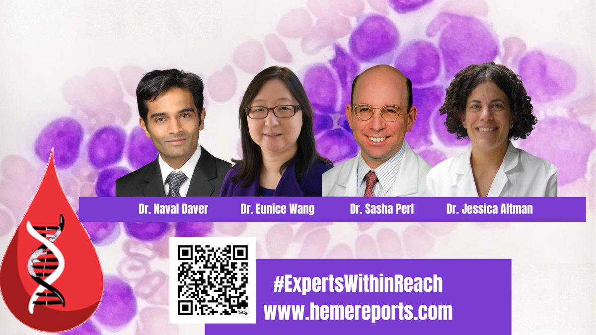 Save the date! The next episode of #HemeReports brings in guest experts @Daver_Leukemia @jaltmanmd @EuniceWangMD and Dr. Sasha Perl who join our team for a case-based discussion of AML with mutated FLT3 April 30, 2024, 6:30 PM CT Register: bit.ly/3xRhUOX