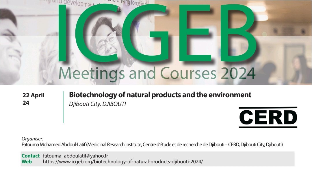 🌿 Excited to speak at the Biotechnology of Natural Products and the Environment conference in Djibouti City, Djibouti from April 22nd to 24th, 2024 for insightful discussions on harnessing biotechnology for environmental sustainability. #BiotechDjibouti @CERD_Djibouti