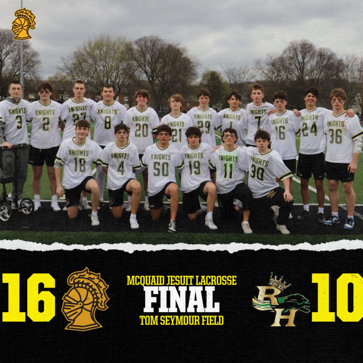 Knights Win! Senior night success and the team moves to 8-0 on the season. Next up for the Knights is a road game Saturday morning at Canisius at 11AM. #AMDG #thankyouseniors @mcquaidjesuit @secvboyslax