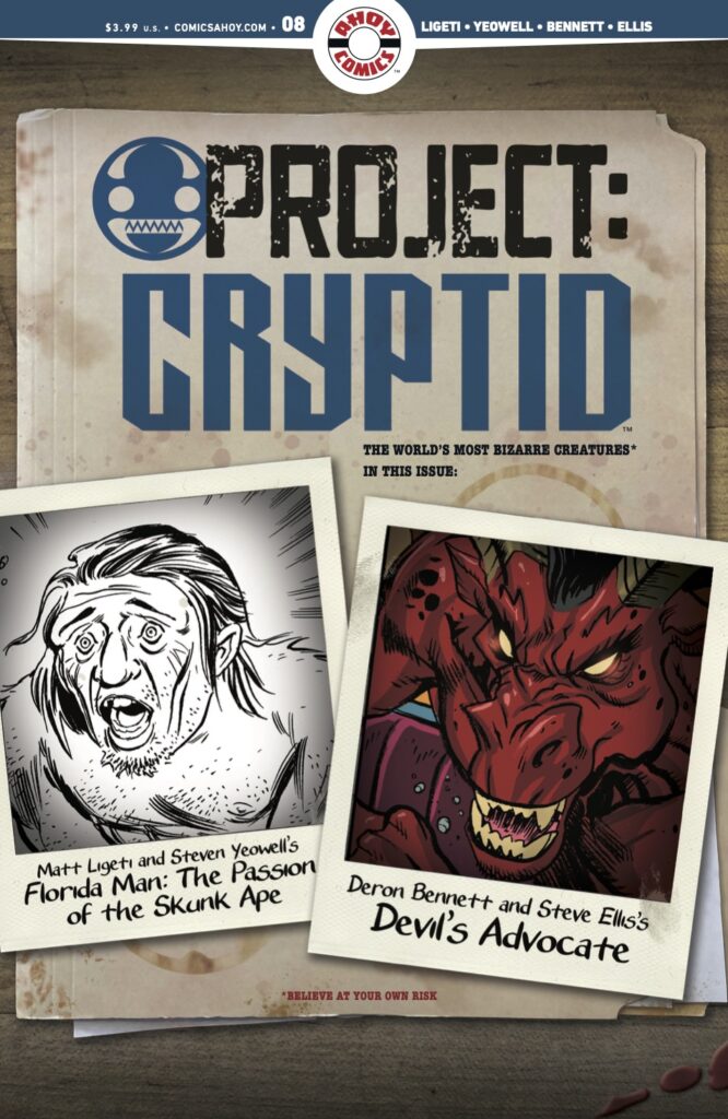 'Project Cryptid' #8 opens the dossier on The Skunk Ape (or is Florida Man?), the Jersey Devil, and more. Check out a few preview pages from the new issue here: tinyurl.com/ywm62w3b