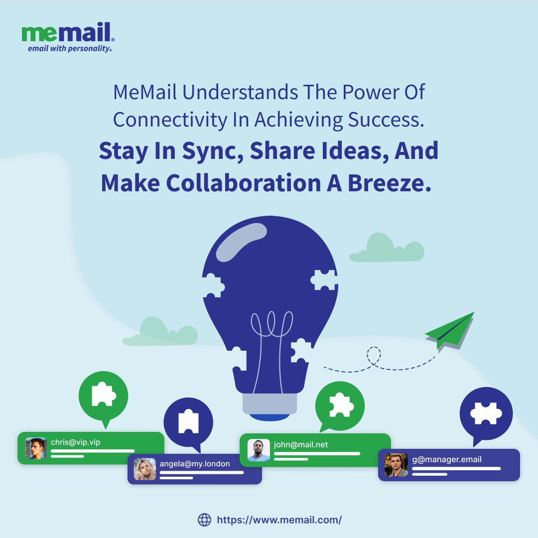 memail's tweet photo. MeMail understands the power of connectivity in achieving success. Stay in sync, share ideas, and make collaboration a breeze. 

Experience the power of seamless collaboration with MeMail! 
Unlock effortless connectivity with colleagues, clients, and partners. Our platform prioritizes user-friendly features, ensuring a smooth and productive communication experience. 
🌐 Connect, share, and innovate together with MeMail. Join us in creating a workplace where collaboration is not just a tool, but a transformative experience.

Visit us at https://t.co/y8Ndi6iInh for more!

https://t.co/Q3JBXJHqLJ

#MeMail #Email #Emails #EmailService #EmailAddress #TeamworkTransformed #CollaborationTools #ProductivityEnhanced #SeamlessConnectivity #InnovateTogether #WorkplaceInnovation #EffortlessCollaboration #UserFriendlyTech #CommunicateBetter #TeamSuccess #DigitalWorkplace #TechForTeams #ConnectivitySolutions #BusinessCommunication #CollaborativeCulture #TransformYourWork #TechSavvy #FutureOfWork #JoinMeMail #InnovationInInbox #EmailRevolution #CommunicationRedefined #Collaboration #Efficiency #CommunicationGoals