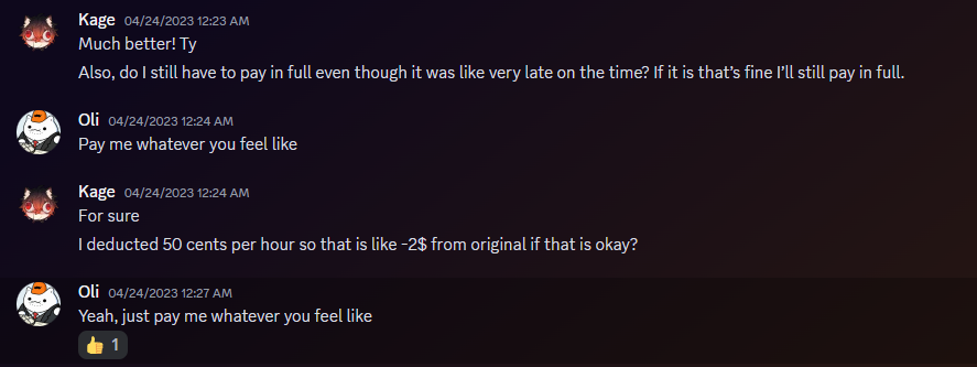 If you wanna see more how @KageVTuber  is behind the screens, he was probably the most awful client (from a big ass list) that I got to work with. 
From sending R*pe joke clips to Cutting my payment for delivering late when he added extra changes to that same comm.