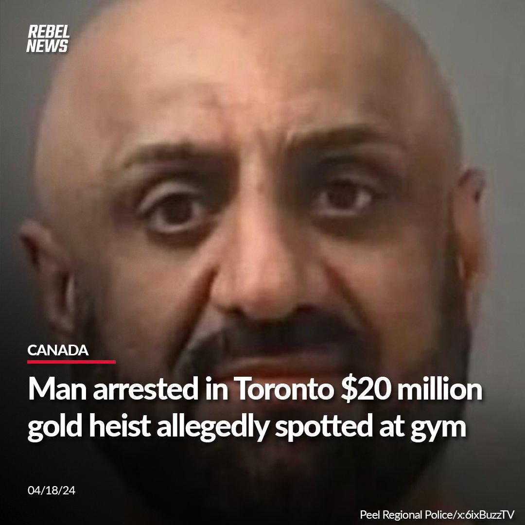 One of the nine suspects in the largest gold heist in Canadian history has been released on bail and was allegedly spotted outside a gym. FULL STORY: rebelne.ws/3xBWsgO