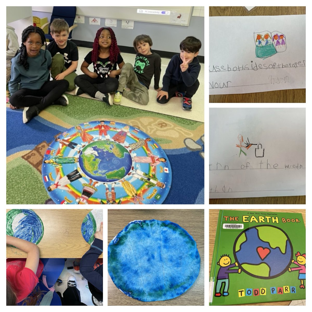 After reading “The Earth Book”, the students talked about different ways they can help the planet Earth. ⁦@StRitaOCSB⁩