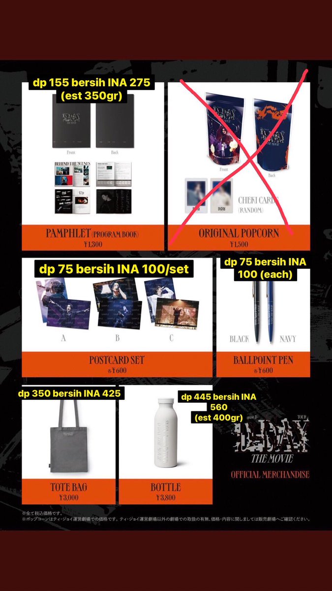 OPEN PRE ORDER

SUGA AGUST D TOUR D-DAY THE MOVIE OFFICIAL MERCHANDISE JAPAN JPFC

🛒 price on pict
🛒 GO dom Jakarta
🛒 Avail DP by QRIS Spaylater
🛒 limited slot