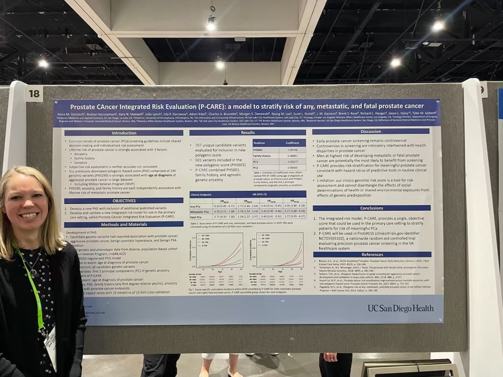 Late #AACR24 post.  @adornisch_MD presents P-CARE, an integrated risk model to be tested in the ProGRESS trial of precision #ProstateCancer screening #VA #MVP