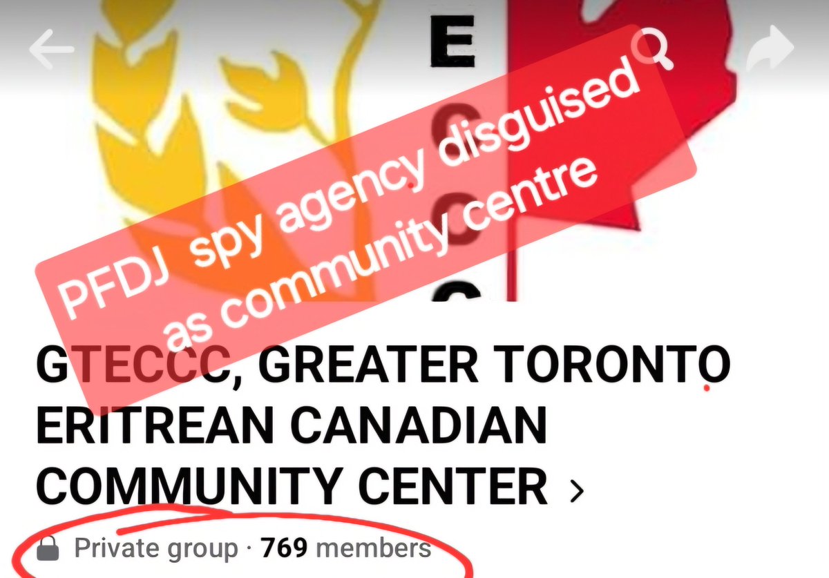 STOP #TransitionalRepression by the  #Eritrean 🇪🇷 authoratarian regime in #Canada. #GTECCC is a pseudo community org run by #PFDJ agents. @JulieDzerowicz @BravoDavenport @JustinTrudeau @MelissaLantsman @csiscanada  @rcmpgrcpolice @ERICANFOUND @CBC @geoffreyyork @MarcMillerVM