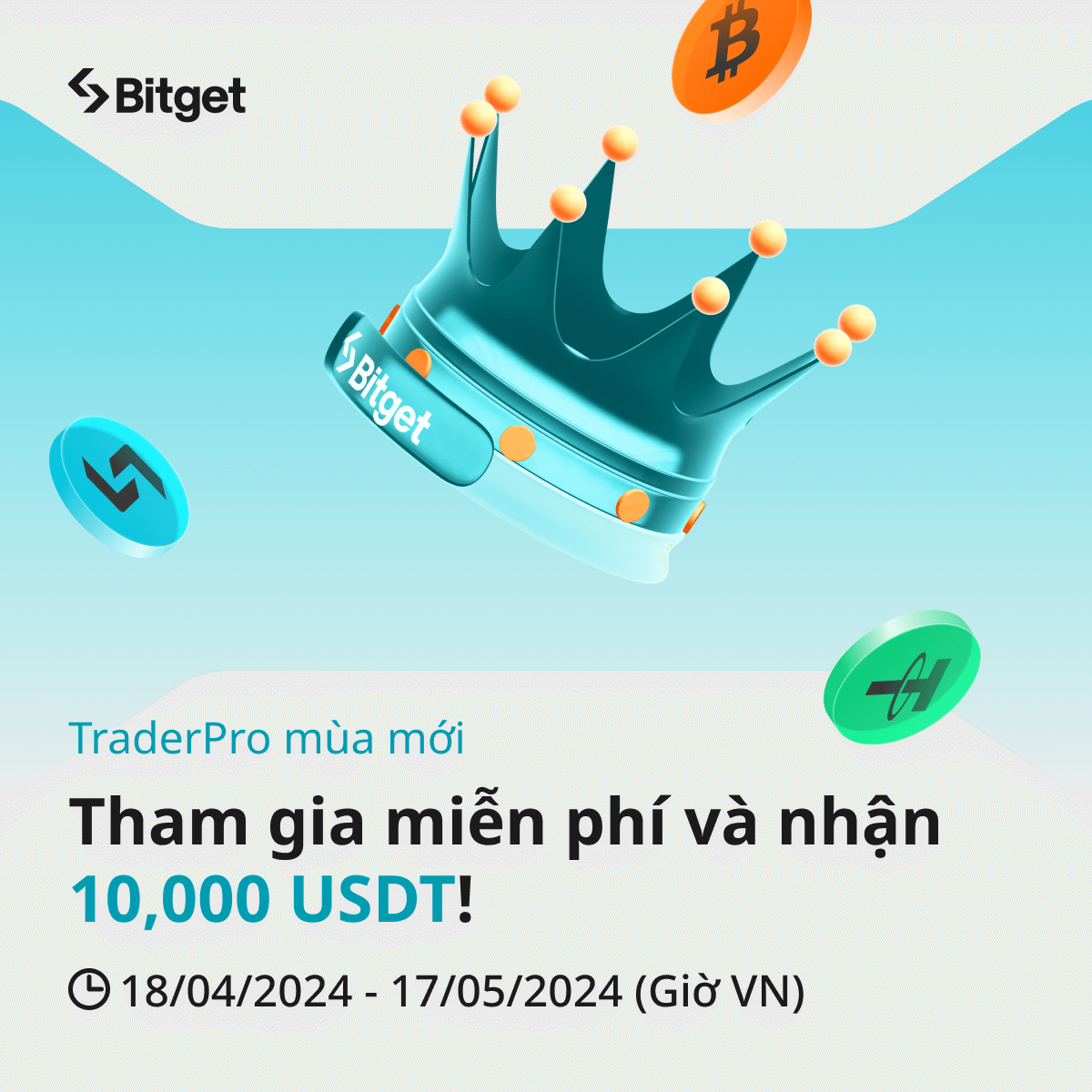 bitgetvietnam's tweet photo. 👑 NHẬN 10,000 USDT KHI THAM GIA BITGET TRADERPRO 👑
☄️Mùa 2: Thử thách coin chính thống - đã chính thức bắt đầu!
🔔 Thời gian mở đăng ký: 18/04/2024 - 17/05/2024, kéo dài tổng cộng 30 ngày.
👉 Tham gia ngay hôm nay để không bỏ lỡ những phần phưởng siêu khủng long!
💎 Tham gia miễn phí, cơ hội hấp dẫn!
Tham gia miễn phí! Cơ hội thể hiện kĩ năng giao dịch của bạn với tài khoản demo cao cấp của chúng tôi - không mất phí, thỏa sức “trade"!
💎 Phần thưởng 10,000 USDT!
Hoàn thành thử thách TraderPro và mở khóa quỹ thưởng 10,000 USDT để bắt đầu hành trình giao dịch của bạn. Chúng tôi hỗ trợ, bạn kiếm lợi nhuận!
💎 Nhân đôi thu nhập của bạn.
Trở thành elite trader của Bitget với 2 nguồn thu nhập: Lợi nhuận từ chiến lược giao dịch xuất sắc của bạn và chia sẻ lợi nhuận sao chép hấp dẫn. Một hoạt động, hai nguồn thu nhập!
👉 Bắt đầu thử thách ngay tại đây!
https://t.co/KLrTmuUGCH
📌 Đăng ký tài khoản tại đây: https://t.co/P6vLyqXdt3
#bitgetvietnam #Bitgetcopytrade #COPYTRADE #BGB #bitget