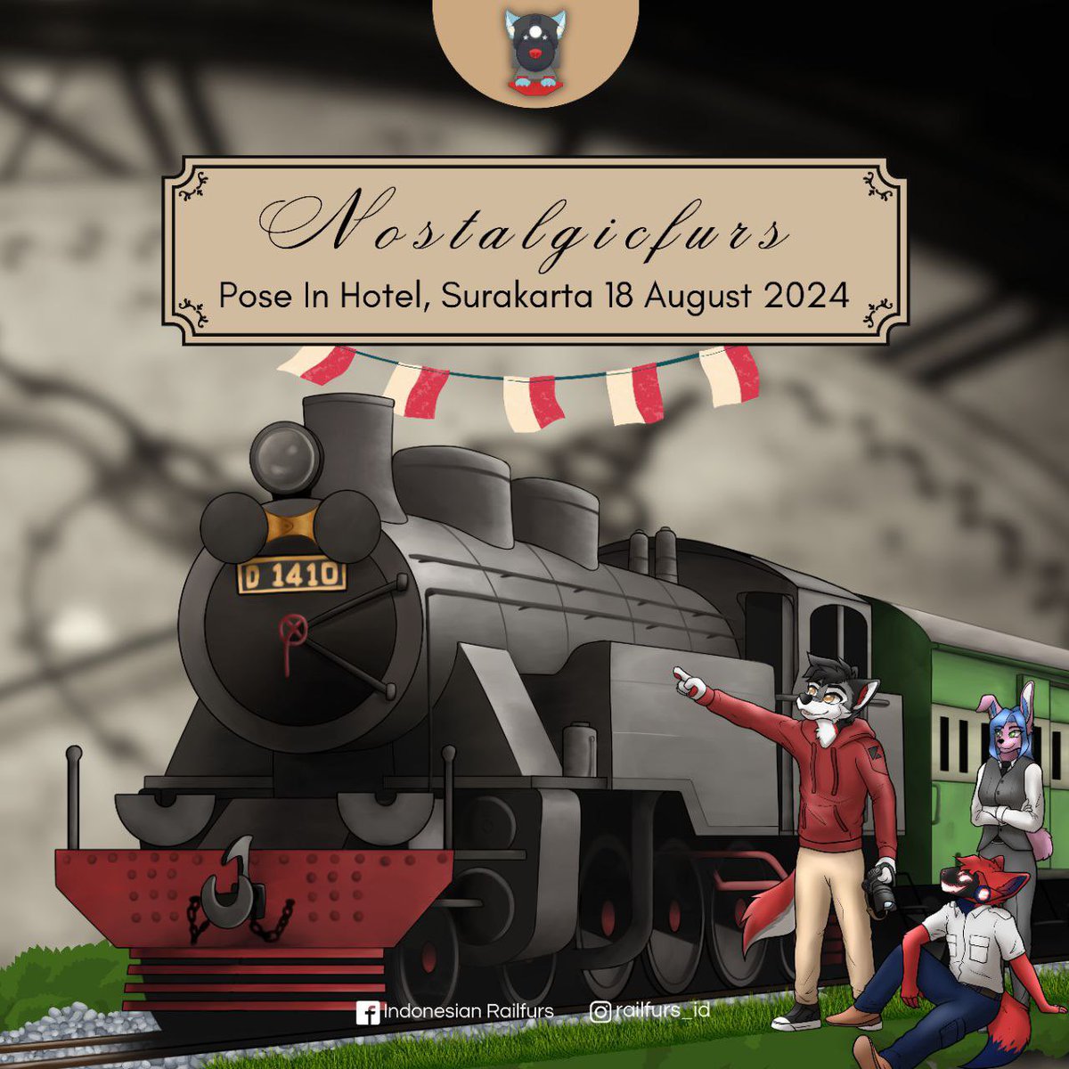 IndonesiaFurs's tweet photo. Events alert!

For this week, we have event registration for

Nostalgicfurs by railfurs_id 
Their registration are open now!

An event about train. It will be held on August 18, 2024 in Surakarta at Pose In Hotel and Purwosari Station.

Check their profile for more information. https://t.co/GtBOZmQntw