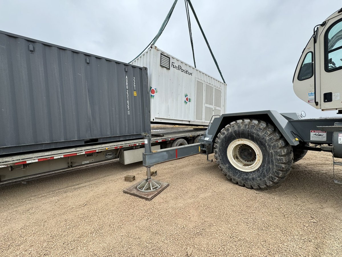 Look at what arrived in Sperling today! Last week I attended a factory startup test at @fuel_positive in Waterloo, where I saw the system in action. Now we are prepping the site for the containers, a couple more yet to come. It’s REALLY happening! Farm produced NH3!!! @rlacres