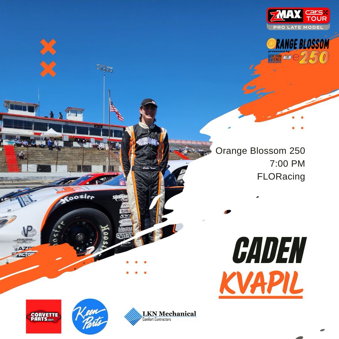 zMax @CARSTour PLM will make their first appearance at @OCS_Track on Saturday where @CadenKvapil expects to add another great finish to his racing resume. Kvapil has plenty of practice sessions to get his car dialed in with a big 💯 lap race on Saturday night. #KeenParts 🇺🇸