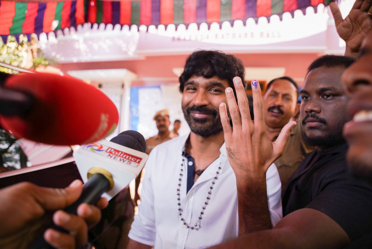 #Dhanush casting his vote ✅

 #LokSabhaElections2024