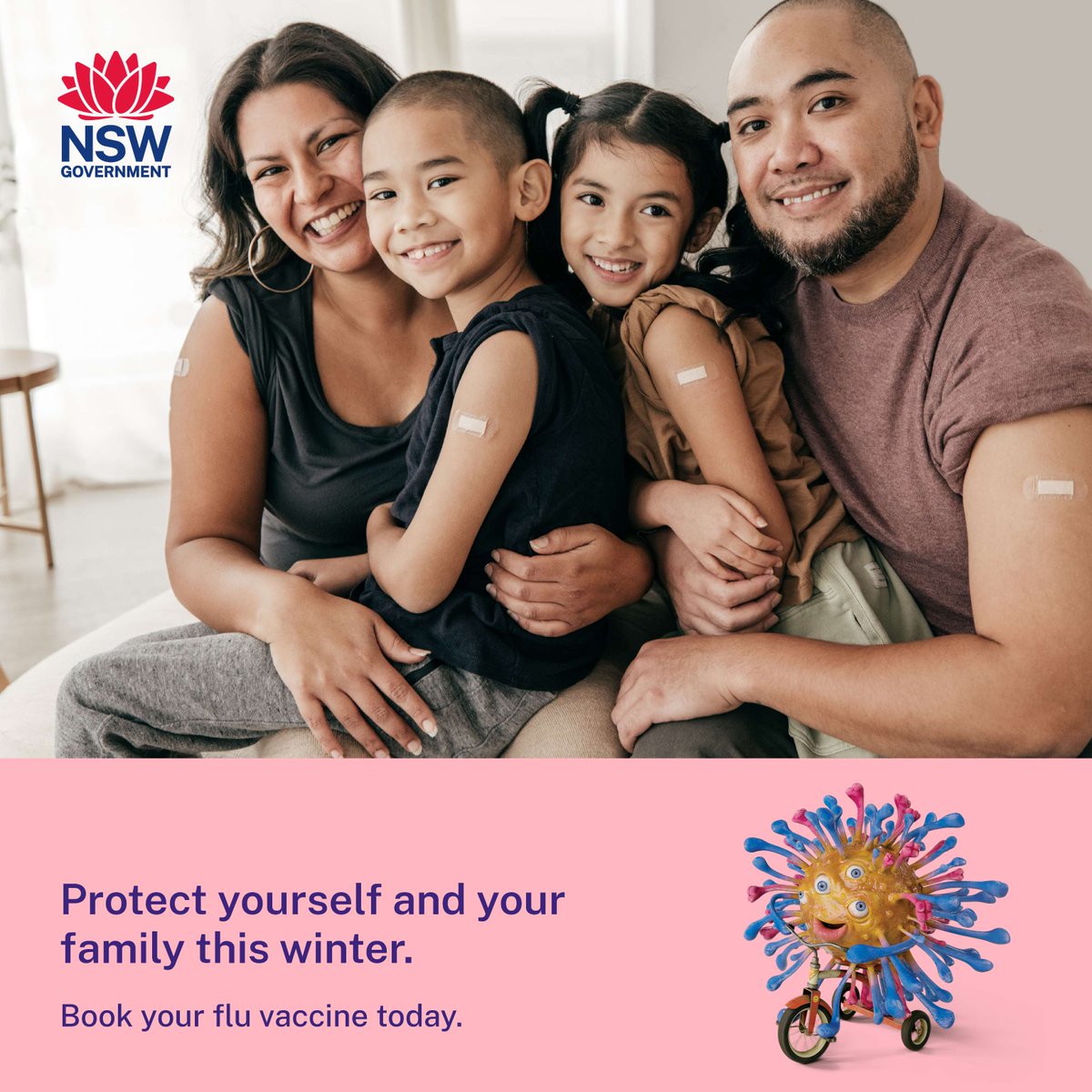 Protect yourself and your family this winter. Getting a flu vaccine is quick, easy and recommended for everyone >6mnths. Influenza is serious, but your yearly flu vaccine offers the best protection against getting really sick. Book your flu vaccine today healthdirect.gov.au/nswfluvaccine