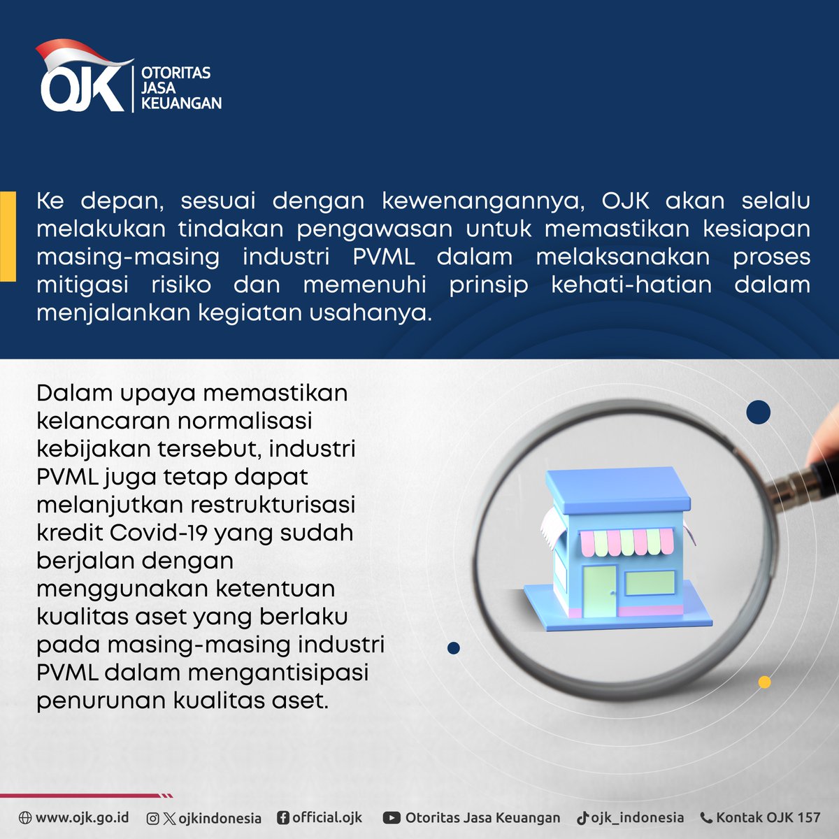 ojkindonesia's tweet image. Seperti apa perkembangan sektor PVML saat ini? Simak di postingan ini 👇

#OJKIndonesia #Keuangan #PVML #Restrukturisasi #KebijakanStimulus #Proaktif #Kolaboratif