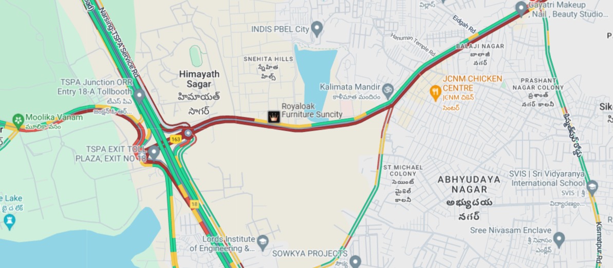 CYBTRAFFIC's tweet photo. Traffic Movement is Slow at Chikur Balaji Temple from TSPA via Aziz Nagar in view of Annual Brahmotsavam. https://t.co/39L8OOzoZB