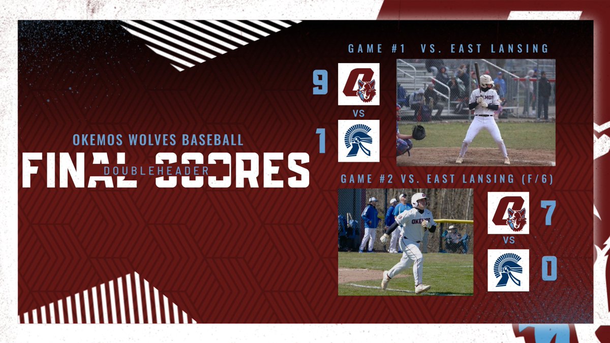 The Wolves take 2⃣ from the Trojans tonight to open up CAAC-Blue play!

Okemos is now 6-3 overall, 2-0 CAAC-Blue and travel to Defiance (OH) HS on Saturday (4/20) to take on the defending OHSAA D2 State Champs, @Bomber_baseKHS.

@brian_calloway @ian_kress @UncleFred77 

#GoWolves