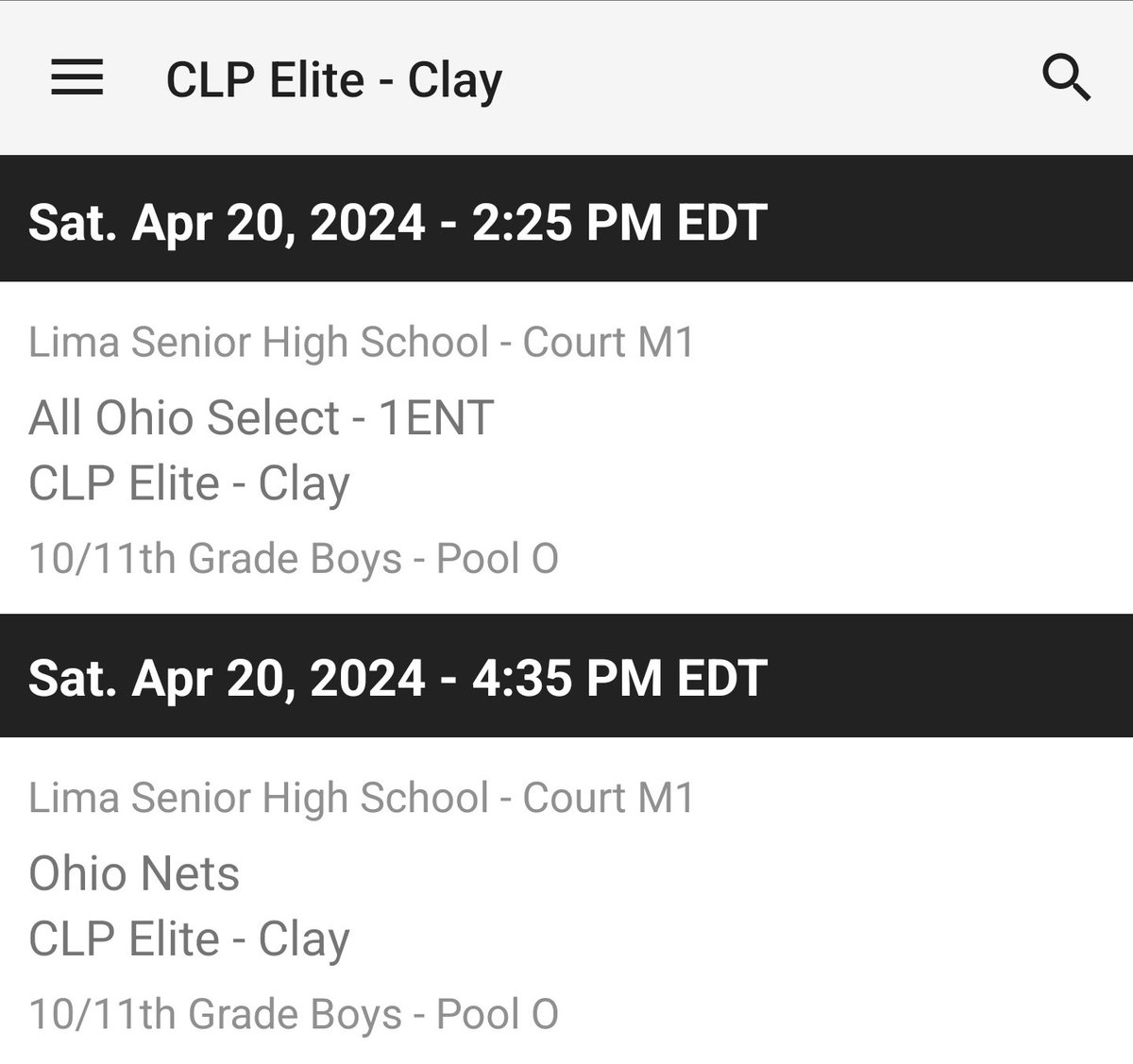 This is my schedule this weekend at the Bean Classic in Lima. <a href="/clpelite/">CLPELITE</a>