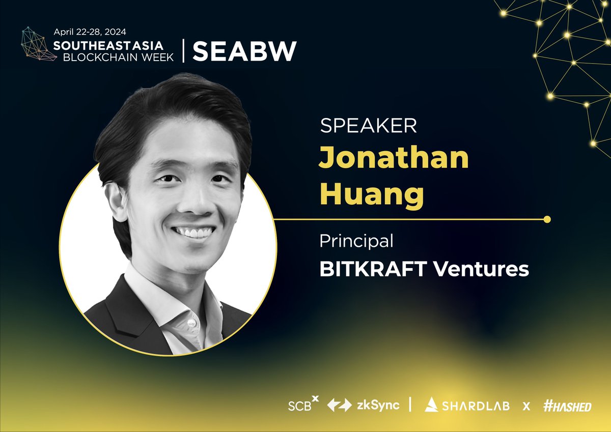 Looking forward to speaking at the inaugural SEA Blockchain Week hosted by  our friends at @hashed_official and @0xShardLab The SEA ecosystem is  teeming with quality talent with a hunger to succeed, and