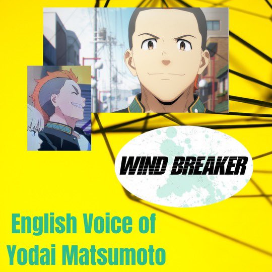 M_F_Stimac's tweet photo. Super excited to lend my voice to this amazing show!! Wind Breaker is gonna be spectacular! I play Matsumoto, and he’s a whole lot of fun! Congrats to the cast and crew! Thank you @InmanJeremy for bringing me in to rough up some tuffs. https://t.co/eYhfqb1wfA