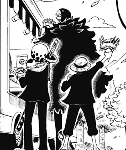 Cora is so tall 😭😭 also onigiri on law's hoodie the entire time 🥹🥹🥹