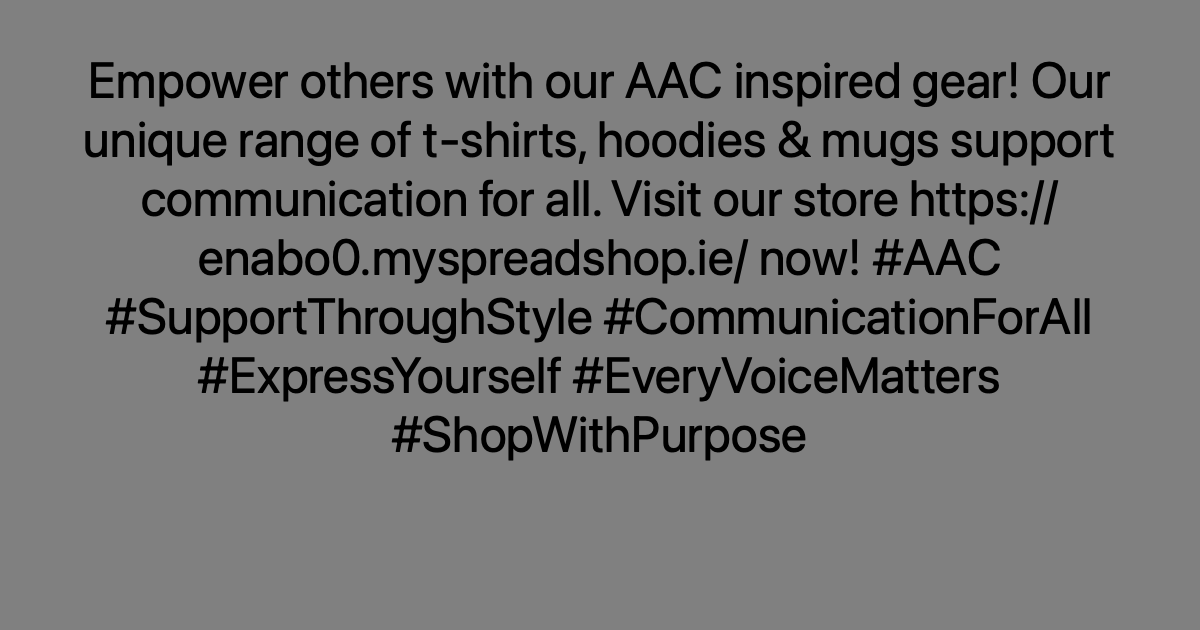 Empower others with our AAC inspired gear! Our unique range of t-shirts, hoodies & mugs support communication for all. Visit our store ayr.app/l/J7iE/ now! #AAC #SupportThroughStyle #CommunicationForAll #ExpressYourself #EveryVoiceMatters #ShopWithPurpose