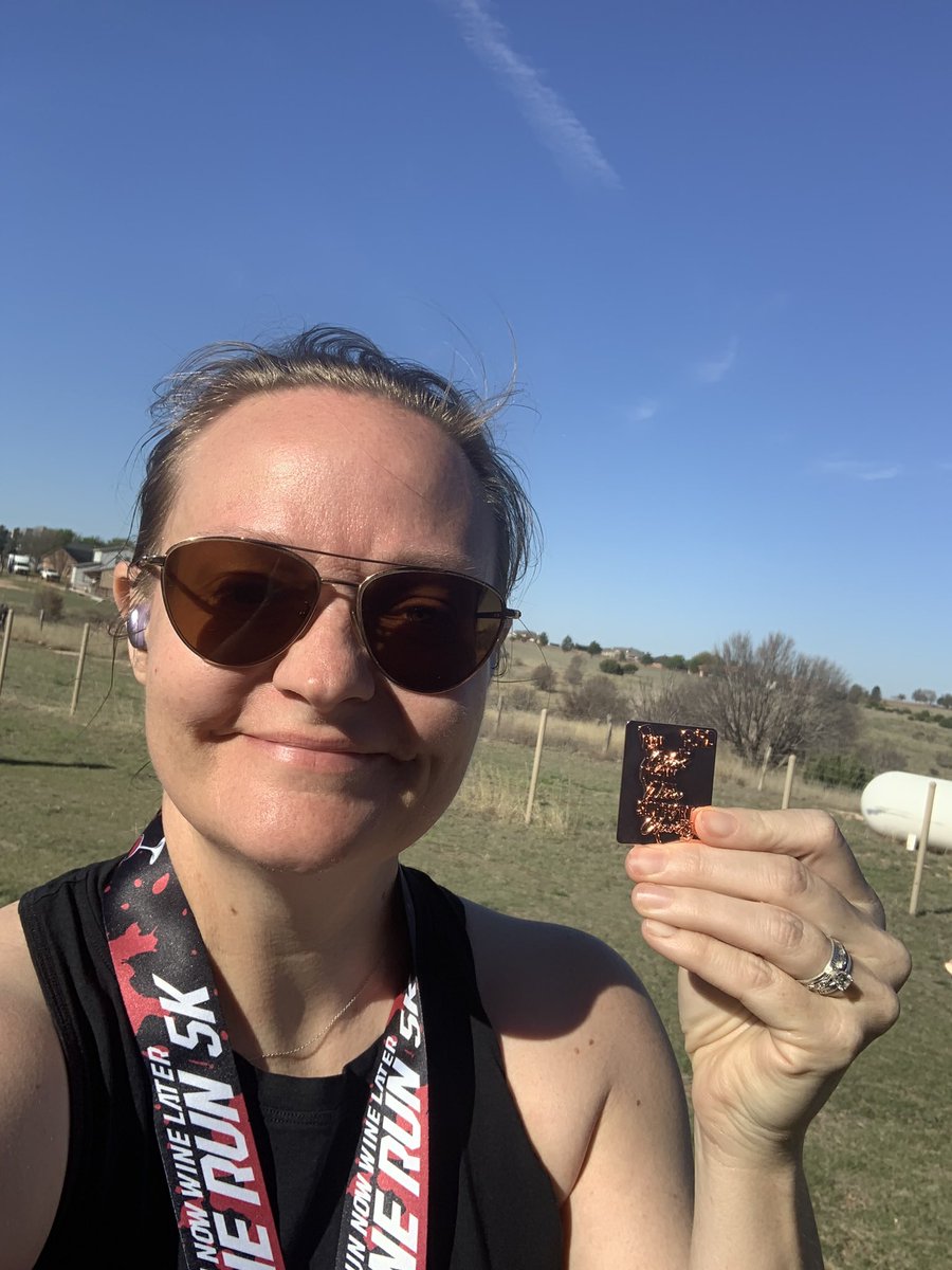 Over the weekend, I won my first-ever running award. I finished 3rd in my age group at the Bar Z Winery 5K. Check out my tiny bronze medal. Turns out, I just had to turn 40 to be fast! 🤣