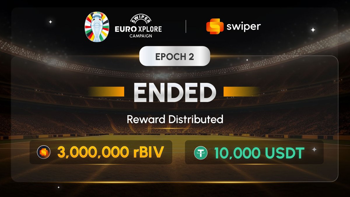 Epoch 2 finished, rewards distributed! Excited for the next one? Share us your experience from the last two epochs! $BIV #Swiper