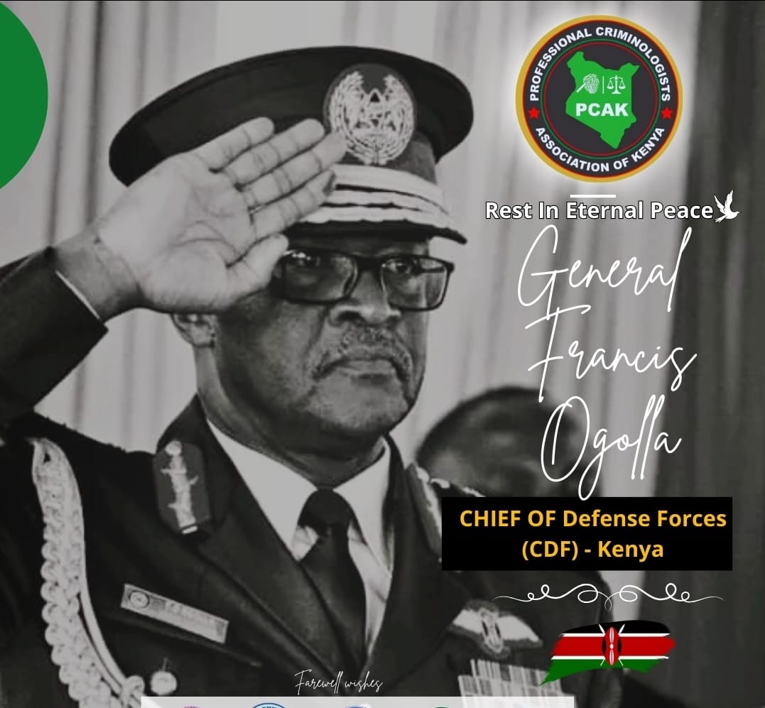 My heartfelt condolences to the family and friends of the departed souls as a result of the Helicopter Crush in Elgeyo Marakwet County. Your Legacy and Philosophy will live on General. One Force One Mission. Rest in Peace CDF Gen. F. Ogolla.