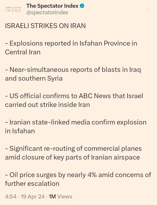 The LATEST in the Israel-Iran tensions. This thing is escalating. No way Iran will leave this unresponded.