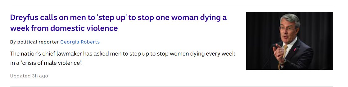 'Step up'? Well, I get the sentiment, but those men who are not violent don't need to change their behaviour and those who are won't. Perhaps if police and courts treated breaches of AVOs with immediate and mandatory jail, that'd help.