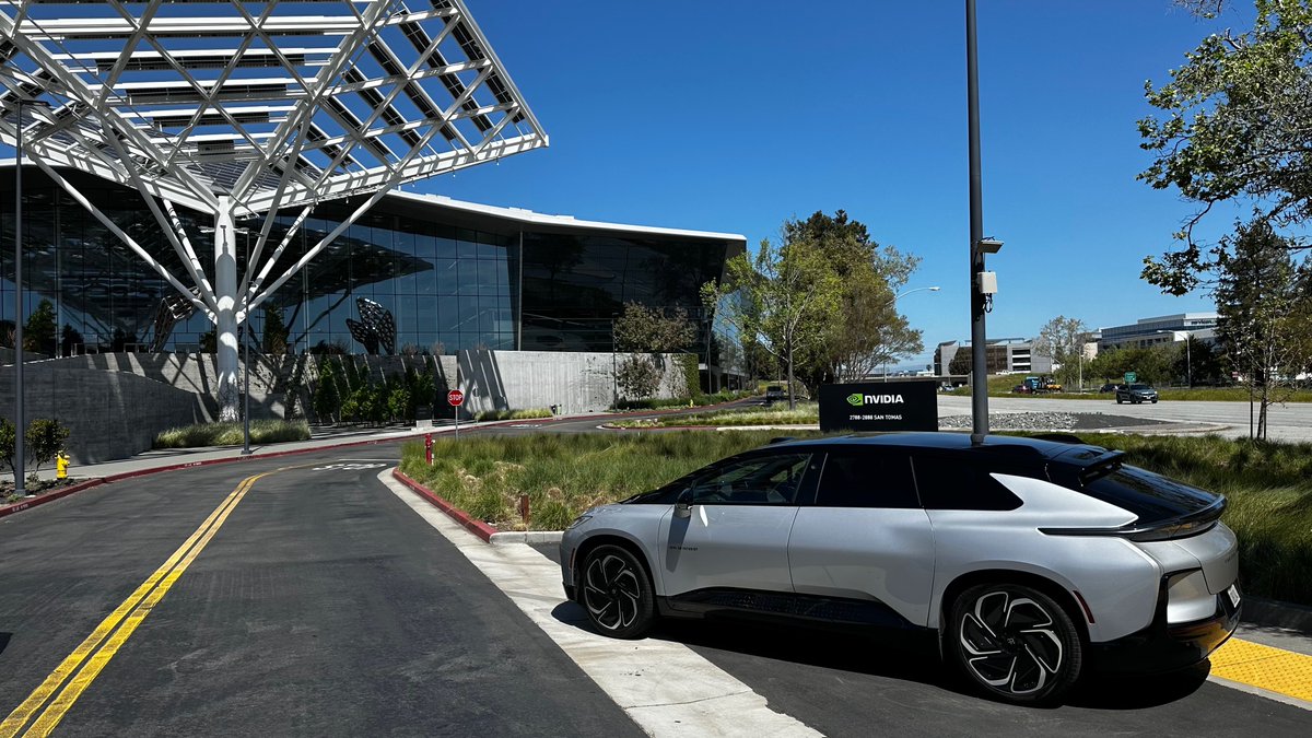 FaradayFuture's tweet photo. Last week, FF visited @NVIDIA headquarters to explore potential collaboration with NVIDIA’s #DRIVEThor Platform for our next-generation vehicles. Faraday Future was one of the first U.S. companies to leverage NVIDIA's Orin platform. $FFIE #FF91 https://t.co/nUk7Ribahw