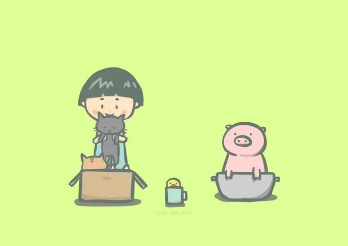 4/19お片付けは得意なの#収育の日 #イラスト 