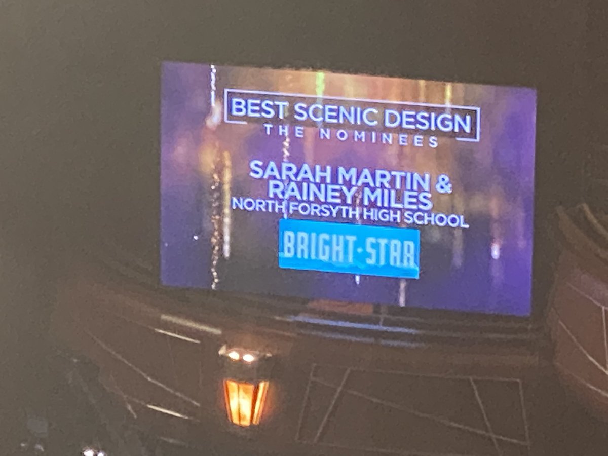 NOFO Stage takes home the 1st Shuler Musical Theater Award in school history tonight for Best Scenic Design for Bright Star… congrats to Sarah Martin and Rainey Miles for this incredible accomplishment. @NFTheNation @fcsedfoundation @CatherineKeyser @DrJeffBearden @FoCoArts