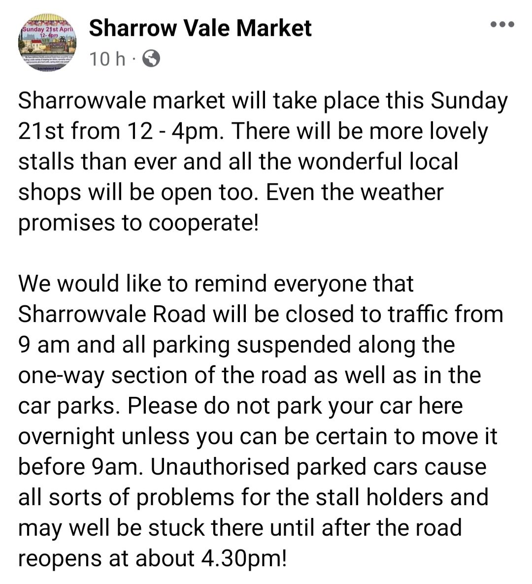 Thoughts and prayers to all those independent shops forced out of business by the closure of Sharrowvale Road #Sheffield on Sunday. Oh, they're opening you, say, because there's more people visiting than usual because cars are banned......?!