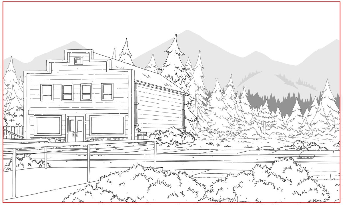 A Background Design used for the first season of Grimsburg! 
Catch the remaining episodes on FOX and Hulu! 

#animation2d #animatedseries #cartoonart #digitaldrawing #linework #backgroundart #digitalink #environmentdesign