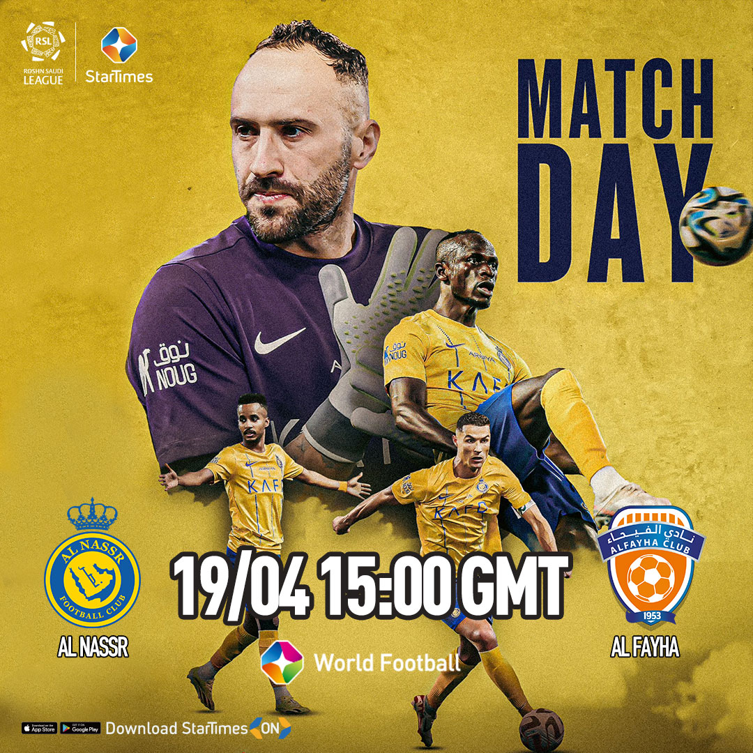 #AlNassr have secured four consecutive victories in their previous matches. Will the success continue when they face #AlFayha? Wewe unaonaje? Tune in to World Football ch. 245/254 at 6:00 pm for more! #StarTimesSports #SaudiLeague #CristianoRonaldo