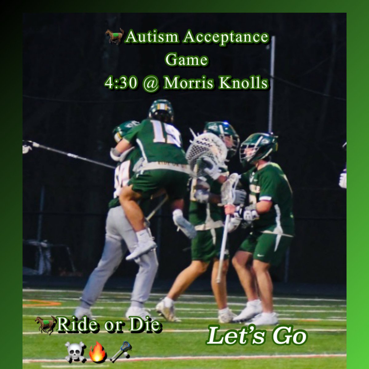 🐎Autism Acceptance Game Today 4/19 Away @ Morris Knolls 4:30pm- Let’s Go - Ride or Die ☠️🔥🥍 @MTHSStampede @MustangsMTHS @MTHSAthBoosters @bigstatesports @MikeKinneyHS @MikeGurnis @MontvilleTAP @MontvilleTwpSch