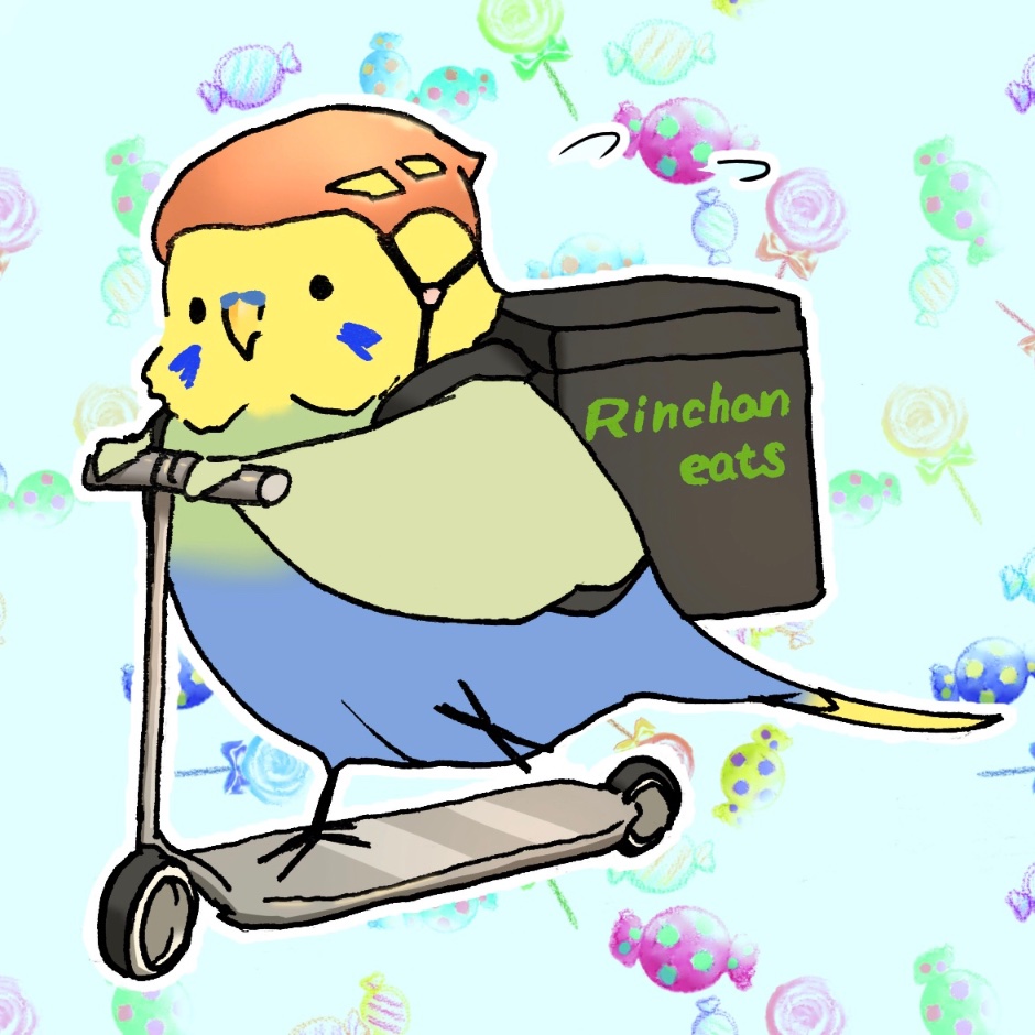 今夜は 'Rinchan Eats'で いいんじゃない？ #セキセイインコ