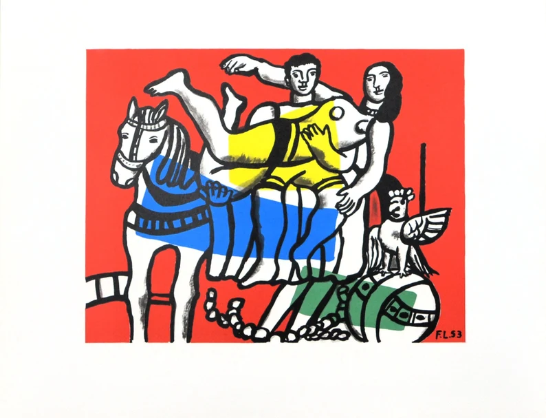 Fernand Léger, the circus, lithographic print, joyful and twirling parade #riders #acrobats #circus #art #wallartforsale #ElevateYourVibe  #homestyle  #workspace #officedecor #walldecor #BuyintoArt  #WallArt #decoratingwithart #wiseshopper 
Available here marieartcollection.etsy.com/listing/128820…