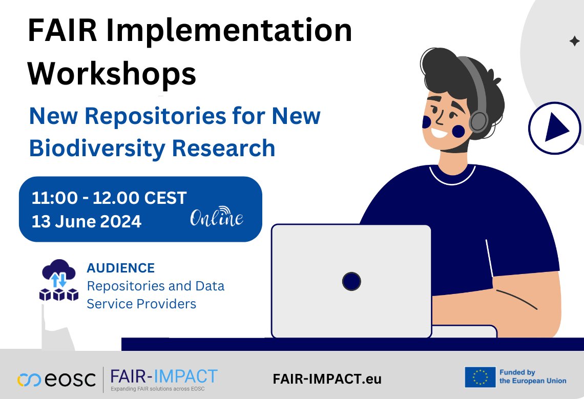 📢 Join our FAIR Implementation Workshop on the future of #biodiversity research! 🌍 Explore new #FAIR repositories for: 1️⃣ #AI-based Methods 2️⃣ #DNA Sequencing Techniques 📅 Save the date: 13 June 2024 🕚 11:00-12:00 CEST Save your seat ➡ tinyurl.com/2sh3c9rb