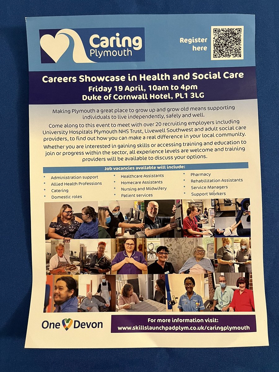 University Hospitals Plymouth Apprenticeships (@uhp_apprentices) on Twitter photo If you are interested in an apprenticeship here at UHP do pop along to the Duke of Cornwall TODAY and say hi 👇
<a href="/UHP_NHS/">University Hospitals Plymouth NHS Trust</a> <a href="/WEDoOD_UHP/">UHP Learning & OD Team</a> If you are interested in an apprenticeship here at UHP do pop along to the Duke of Cornwall TODAY and say hi 👇
<a href="/UHP_NHS/">University Hospitals Plymouth NHS Trust</a> <a href="/WEDoOD_UHP/">UHP Learning & OD Team</a>