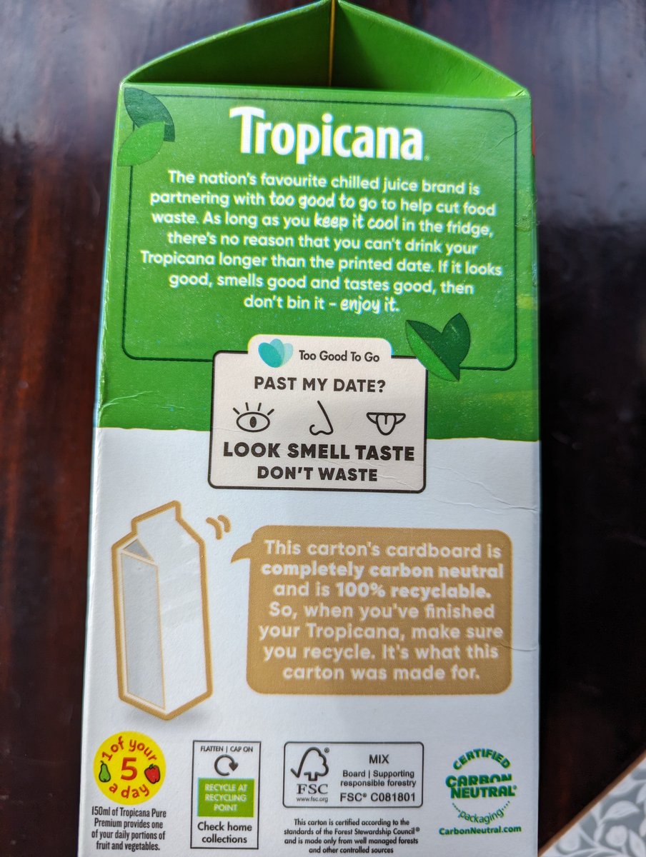 Well done @Tropicana for their common sense, for getting people to use their common sense with sell by dates They're only a guide