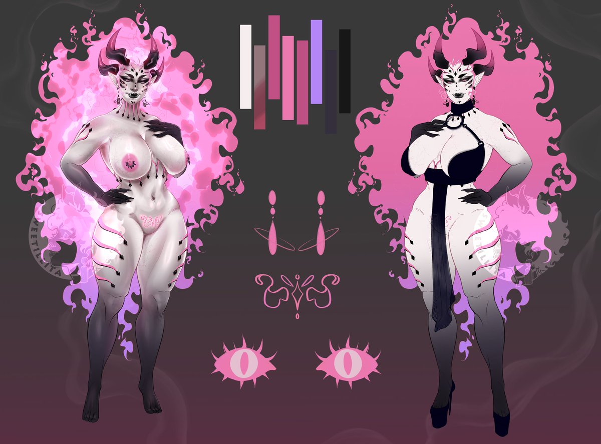 #Alien gal from <a href="/EvinandValia/">⚜️Kingofundrock⚜️</a> species~ 💕💞💕 her name is Drudniba and a void demon